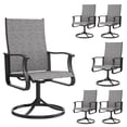 thumbnail image 1 of MRUAKA Patio Swivel Chairs Set of 6, Outdoor Dining Chairs Mid Back All Weather Breathable Textilene Outdoor Swivel Chairs with Metal Rocking Frame for Lawn Garden Backyard Deck, Dark Gray, 1 of 7