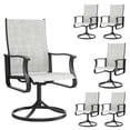 thumbnail image 1 of MRUAKA Patio Swivel Chairs Set of 6, Outdoor Dining Chairs Mid Back All Weather Breathable Textilene Outdoor Swivel Chairs with Metal Rocking Frame for Lawn Garden Backyard Deck, Light Gray, 1 of 7