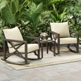 thumbnail image 1 of MRUAKA Rocking Chair Bistro Set,3 Piece Outdoor Patio Furniture Set with 2 Rockers and 1 Metal Coffee Table with Thick Cushions for Porch,Backyard,Poolside,Beige, 1 of 9