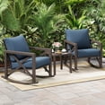 thumbnail image 1 of MRUAKA Rocking Chair Bistro Set,3 Piece Outdoor Patio Furniture Set with 2 Rockers and 1 Metal Coffee Table with Thick Cushions for Porch,Backyard,Poolside,Blue, 1 of 8
