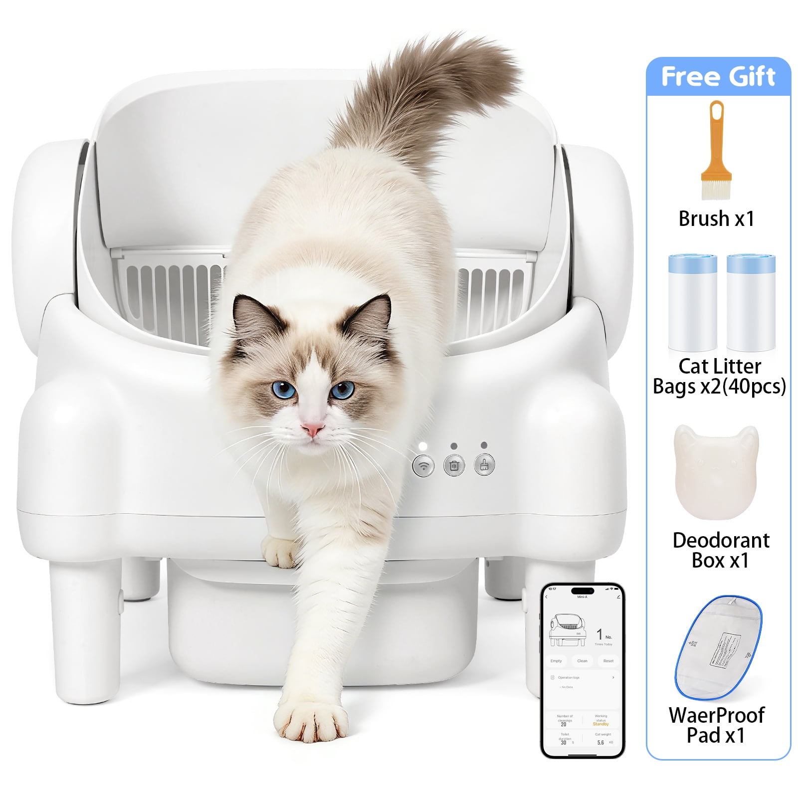ECORUI Self Cleaning Litter Box: A Safe, Spacious, and Convenient Solution for Multi-Cat Homes  Key Features:  Generous Entrance: 16.5" x 16.5" entrance for easy access and exit, ensuring no claustro