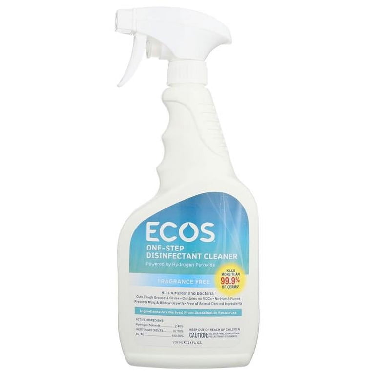ECOS Fragrance Free One Step Disinfectant Spray, Cleaner, Kills