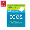 thumbnail image 1 of ECOS HE Laundry Detergent Sheets, Free & Clear, 100 Loads, 100 Sheets, 2-count, 1 of 2
