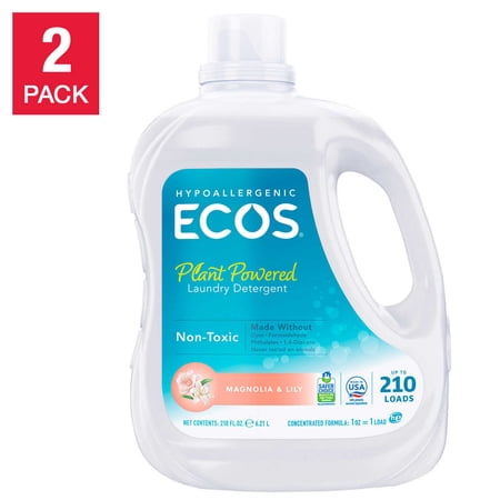 ECOS HE Liquid Laundry Detergent, Magnolia and Lily, 210 Loads, 210 fl oz, 2-count