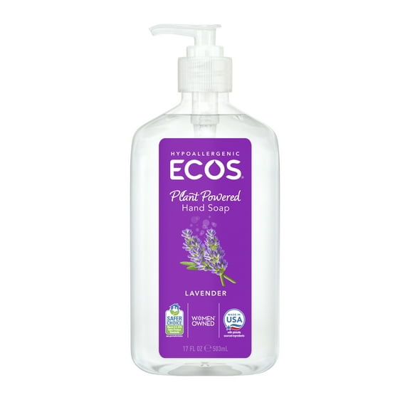 ECOS Hypoallergenic Liquid Hand Soap, Lavender, 17 Fluid Ounce