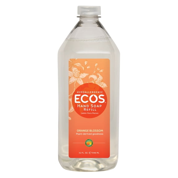 ECOS Hypoallergenic Hand Soap Refill, Orange Blossom, 32 Oz