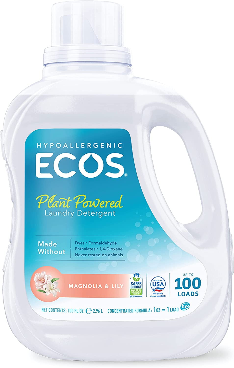 ECOS Hypoallergenic Laundry Detergent Magnolia & Lily -- 100 fl oz