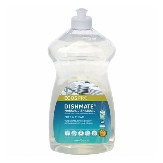 ECOS Hypoallergenic Dish Soap, Free and Clear, 25 Fl Oz
