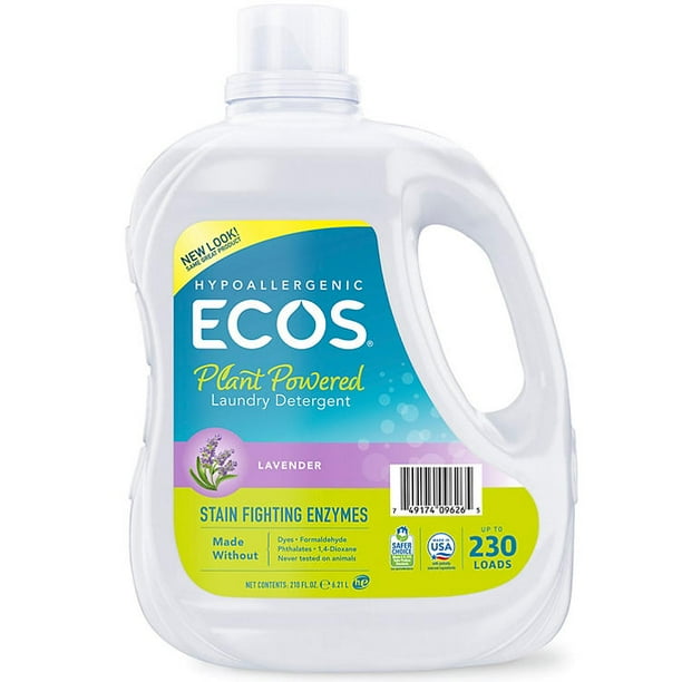 ECOS Hypoallergenic Liquid Laundry Detergent + Enzymes, Lavender Scent