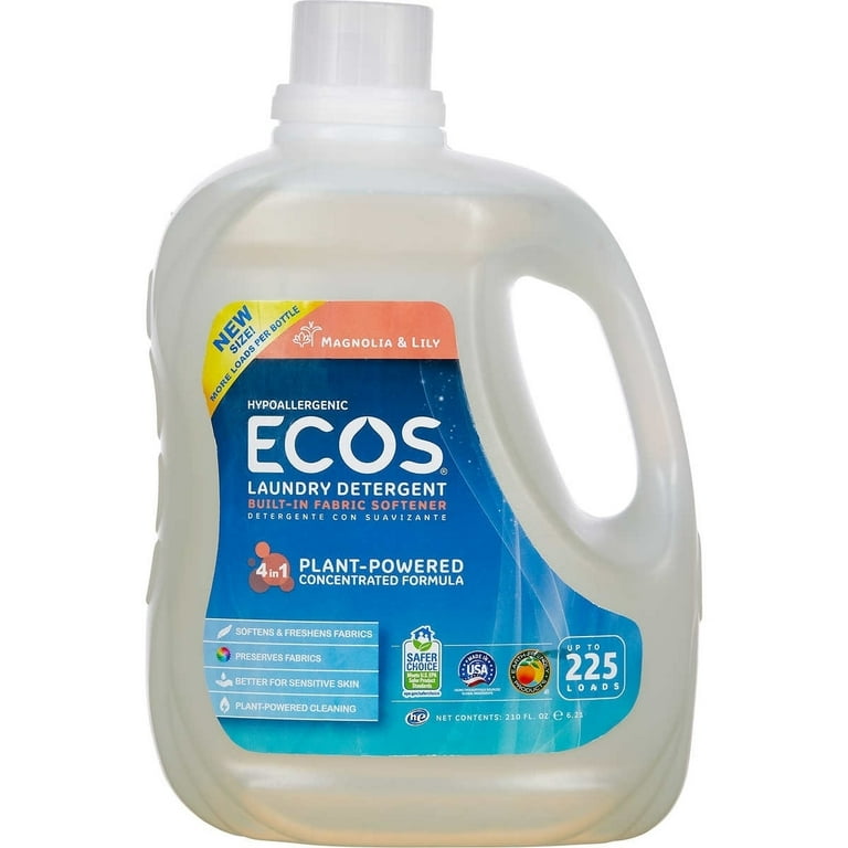 ECOS Plant Powered Liquid Laundry Detergent with Stain Fighting Enzymes,  Lavender, 120 Loads, 110 Ounce, Hypoallergenic for Sensitive Skin