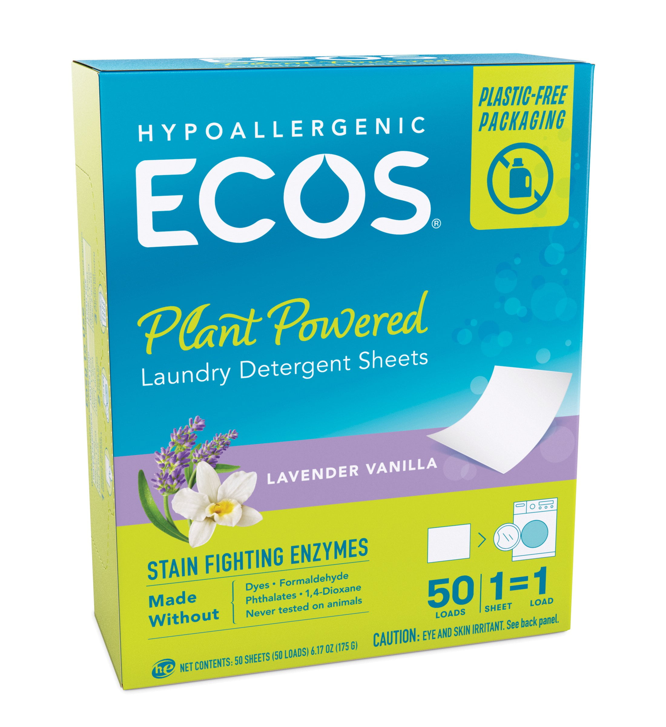 ECOS Laundry Detergent Sheets, 50ct, Lavender Vanilla