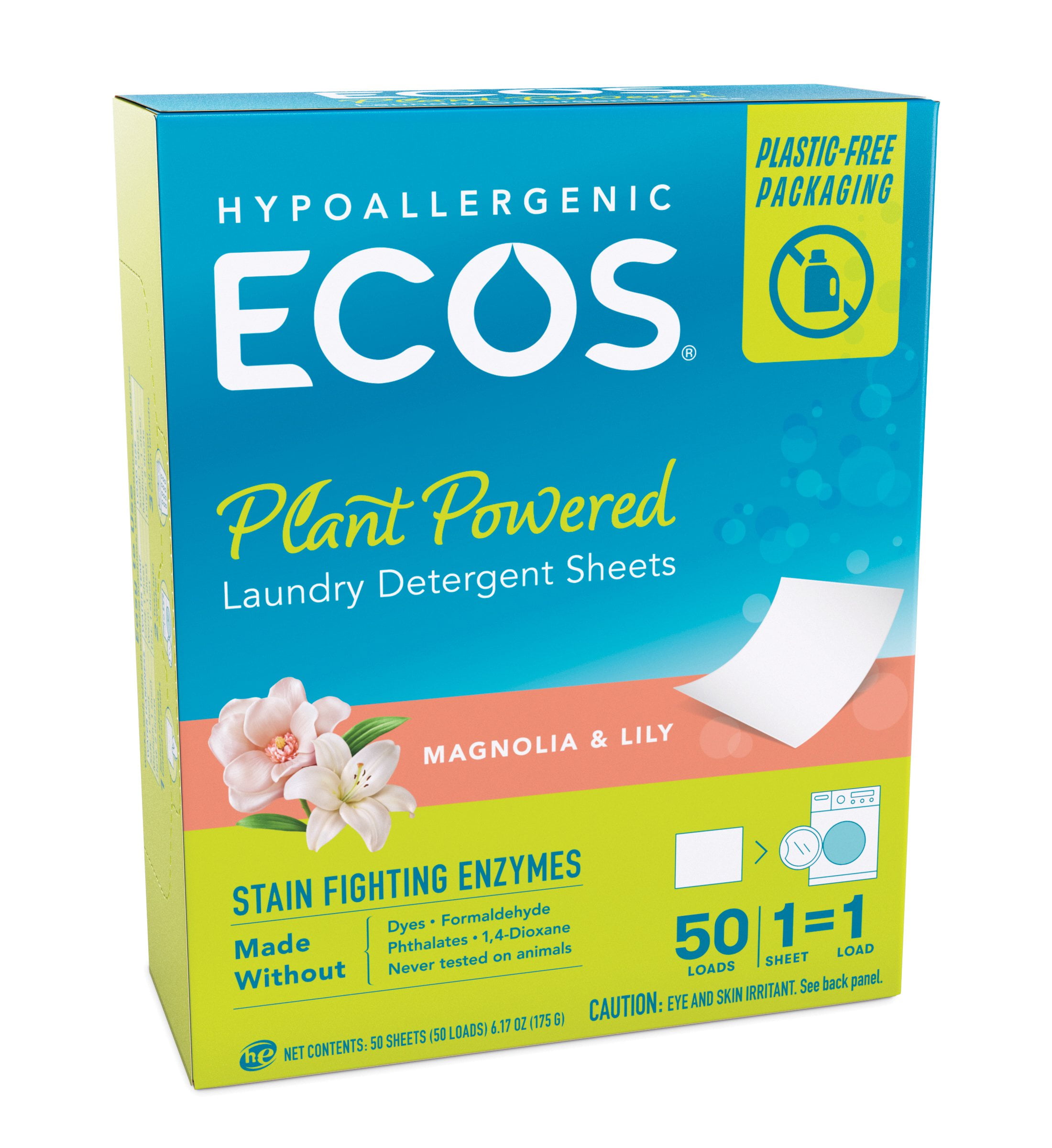 ECOS Laundry Detergent Sheets, 50ct, Magnolia & Lily