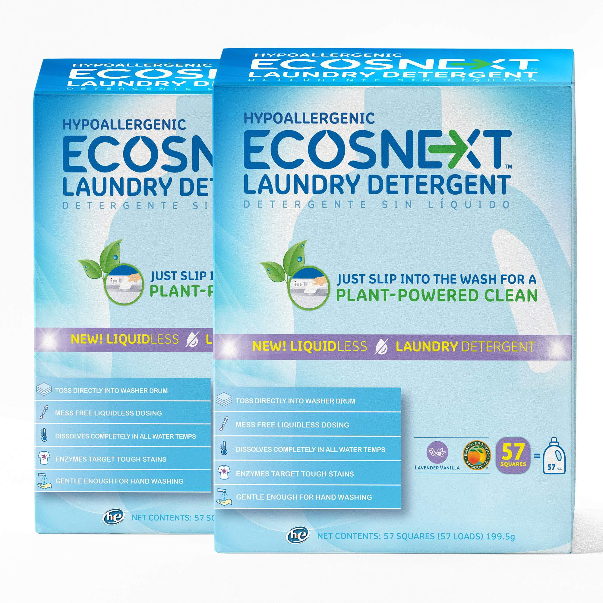 of - Washer Detergent Liquid Laundry Vegan, 2) & ECOS Mess Count Hypoallergenic, Lavender in Laundry Jug, Detergent Laundry Plastic Powered Sheets (Pack Free No Vanilla - Sheets 57 Sheets No Plant