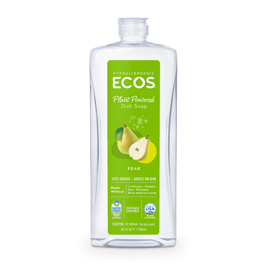 ECOS Hypoallergenic Liquid Dish Soap, Pear, 25 Fluid Ounce