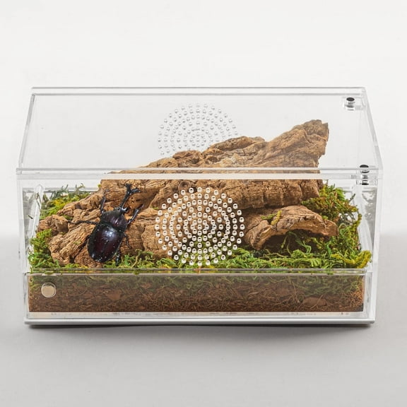 ECOSUB 8" x 4" x 4" Acrylic Reptile Terrarium, Transparent Tarantula Spider Enclosure Micro Breeding Box