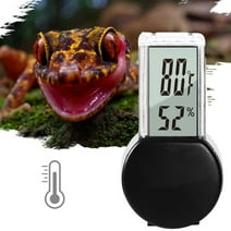 ECOSUB Reptile Digital Thermometer Hygrometer with Accurate LCD Display, with Suction Cup, Black