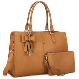 Laptop Tote Bag for Women 15.6 Inch Leather Work Bags Teacher Computer Purse Briefcase Handbag for Office Walmart