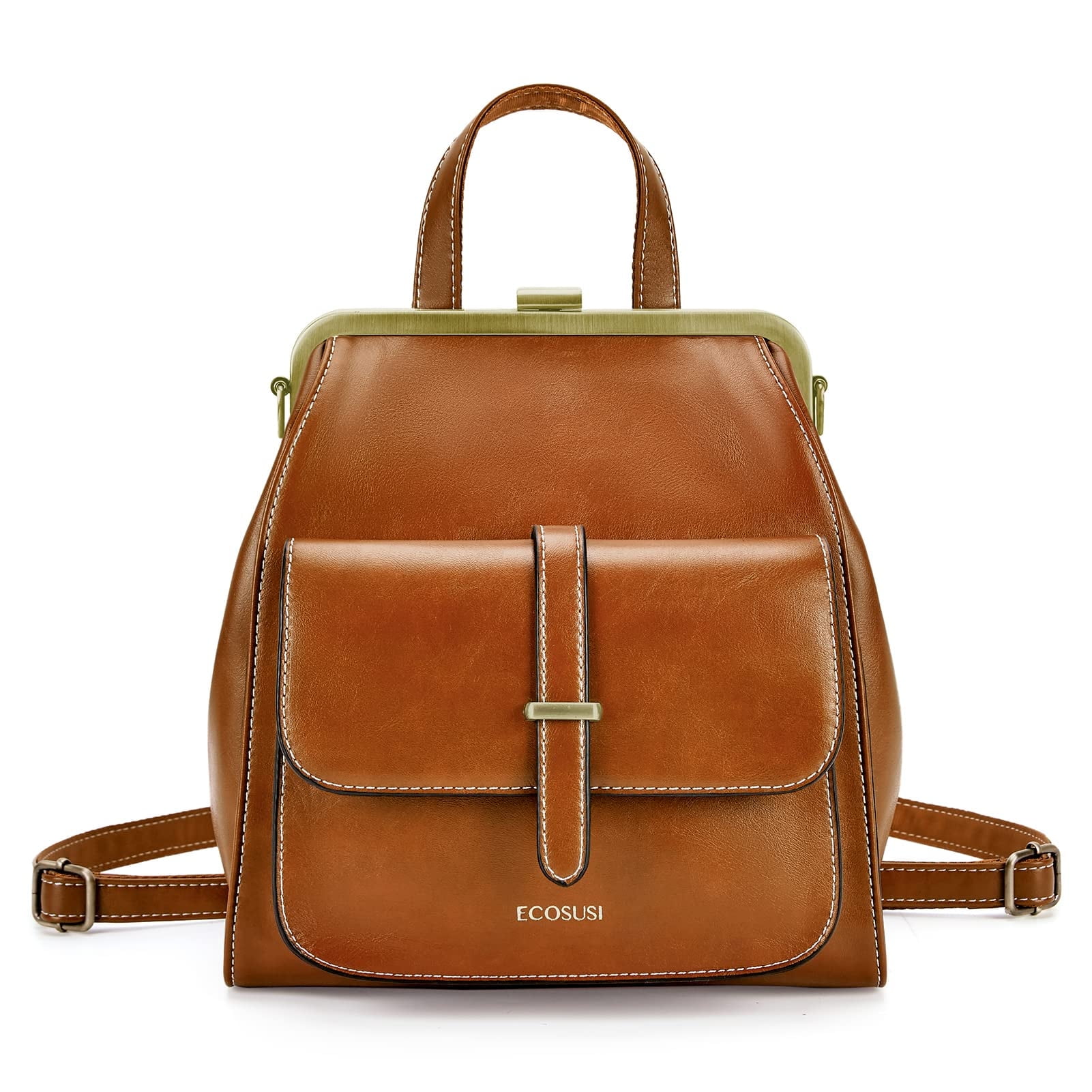 ECOSUSI Leather Backpack Purse for Women, Small Mini Backpack Handbags