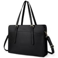 thumbnail image 1 of ECOSUSI Leather Laptop Tote Bag for Women 15.6 Inch Computer Briefcase Waterproof Handbag Shoulder Bag Purse for Tablet Work Office Business College Daily Travel, Black, 1 of 9
