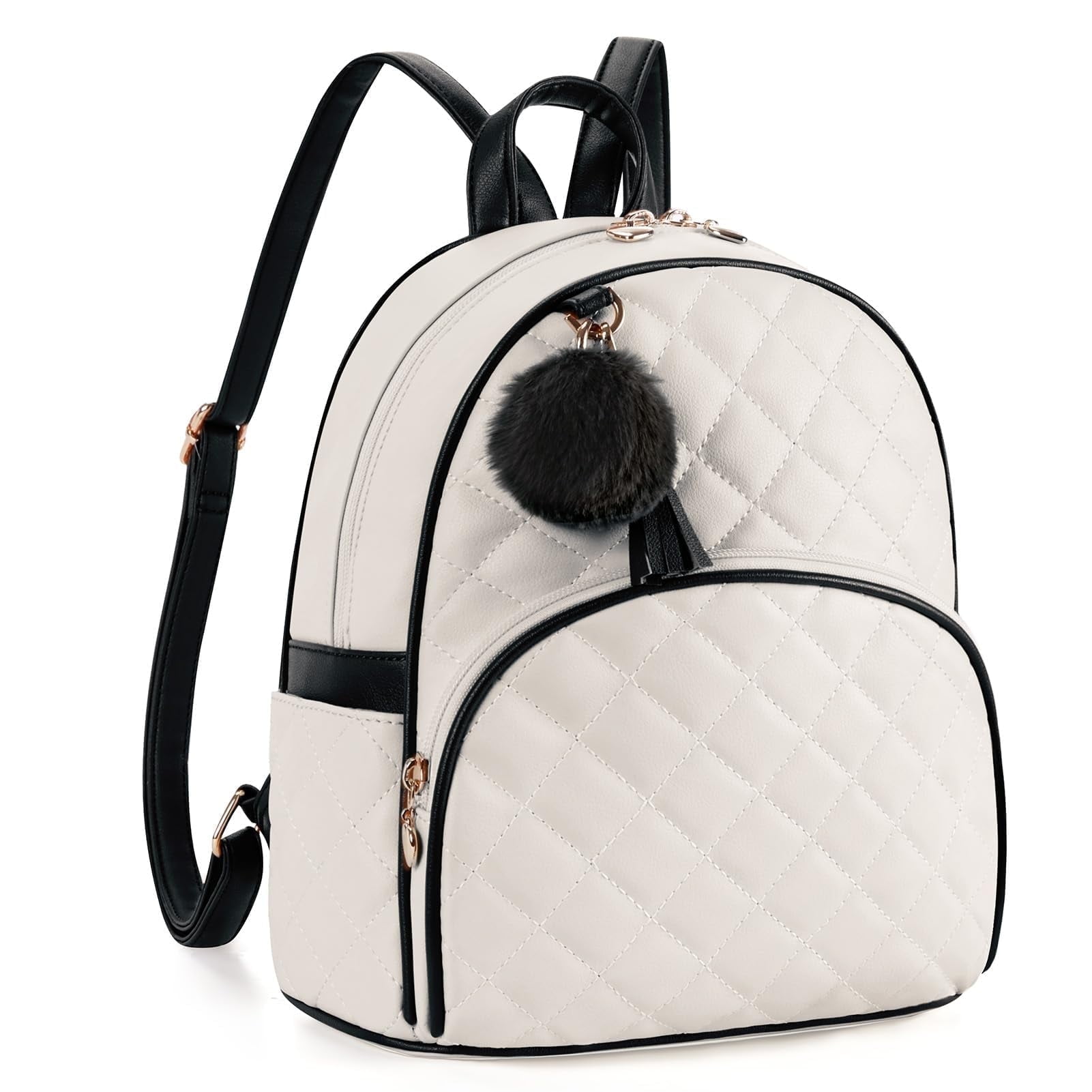 Mini Backpack Women Leather Small Backpack Purse for Ladies Cute Pom Bookbag Amazon.com | Mini Backpack Purse for Girls Teenager Cute  main image 2
