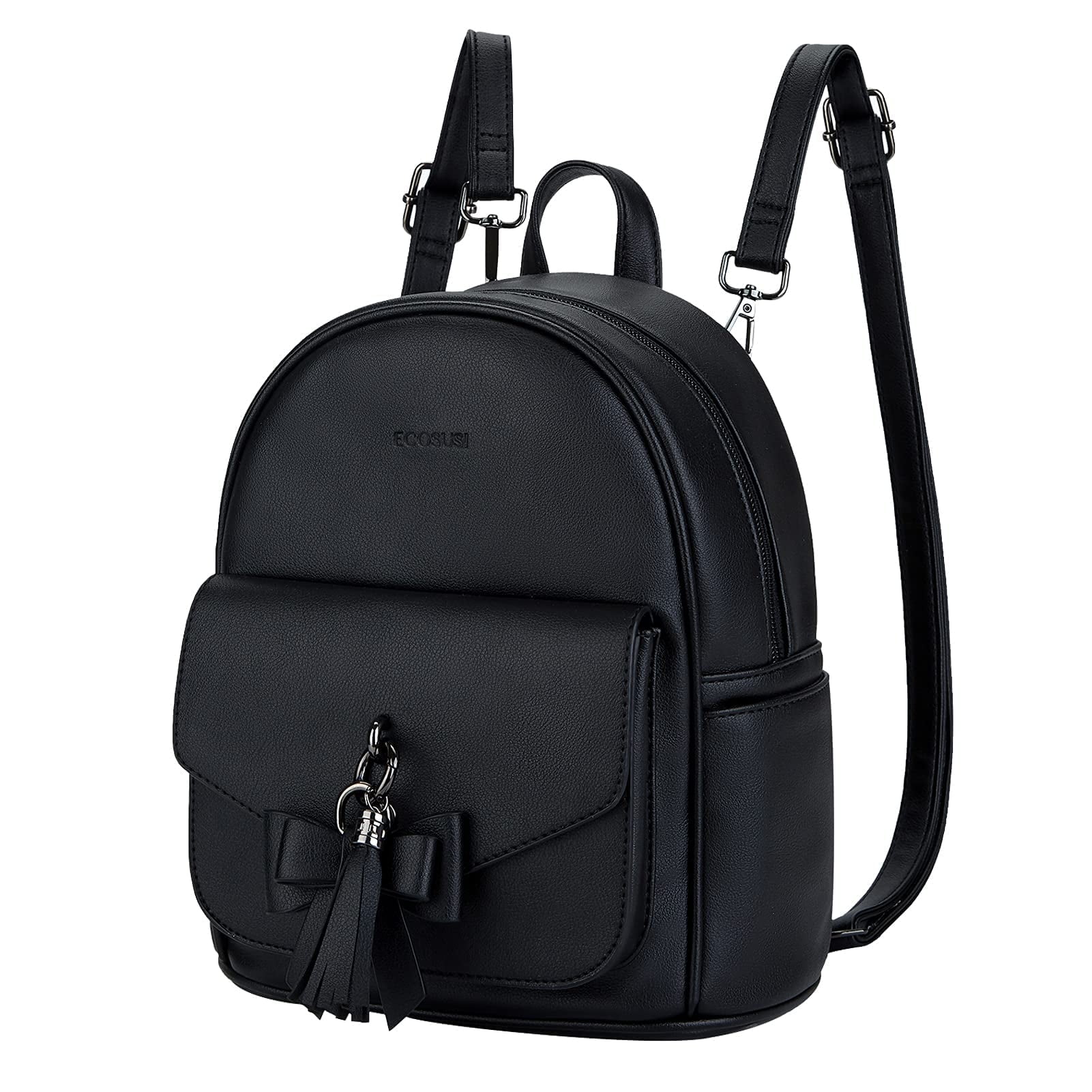 ECOSUSI Cute Bowknot Small Backpack Ladies Leather Satchel Bag with Charm Tassel Amazon.com: ECOSUSI Mini Backpack for Women Girls Cute  main image 3
