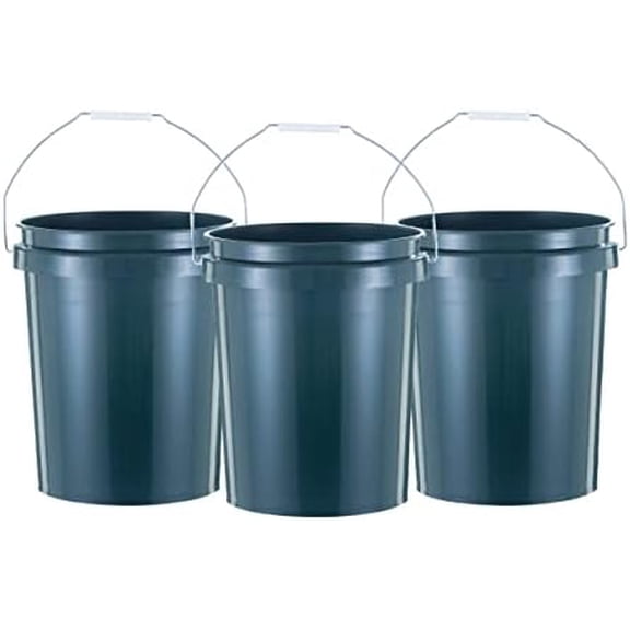 ECOSense 5 Gallon Bucket, Heavy Duty, Comfortable Handle, Perfect for on The Job, Home Projects, or Cleaning; Made from 90% Recycled Materials.100% Recyclable (Pack of 3)