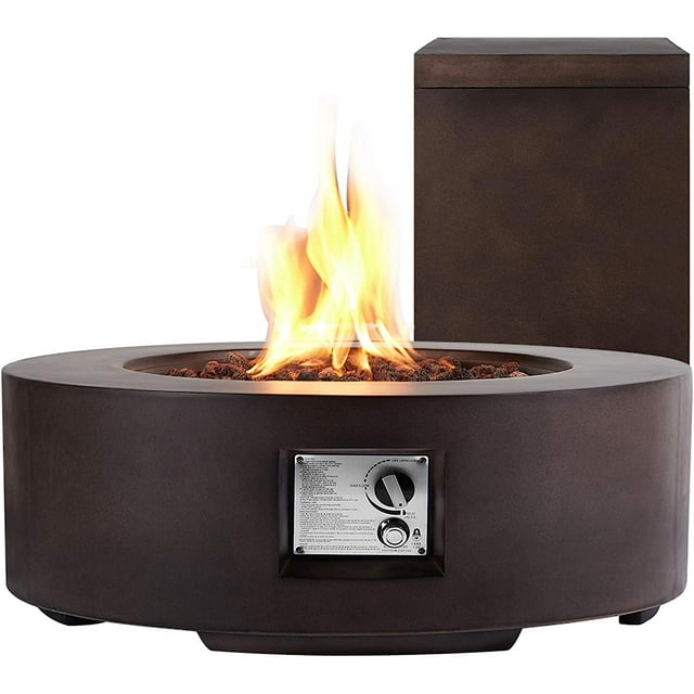 ECOTOUGE 2Piece Outdoor Propane Firepit Table Set with Tank Table, 30