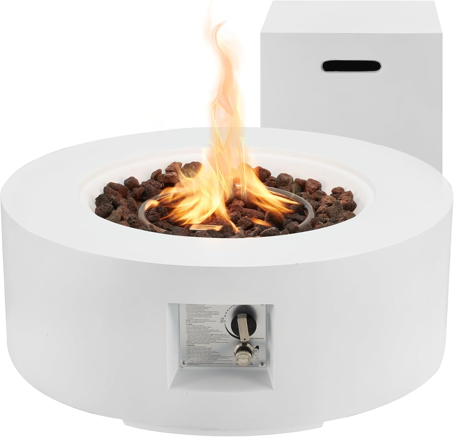 ECOTOUGE 2Piece Outdoor Propane Firepit Table Set with Tank Table, 30