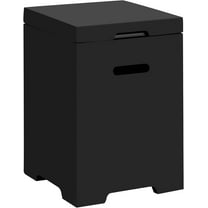 ECOTOUGE 50,000 BTU Outdoor Propane Gas Fire Pit Table, 30 Inch Auto-Ignition Round Gas Fire Pit,Steel Fire Table w/Weather-Resistant Pit Cover, Lava Rocks (Black, Propane Tank Cover)