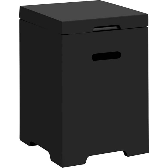 ECOTOUGE 50,000 BTU Outdoor Propane Gas Fire Pit Table, 30 Inch Auto-Ignition Round Gas Fire Pit,Steel Fire Table w/Weather-Resistant Pit Cover, Lava Rocks (Black, Propane Tank Cover)