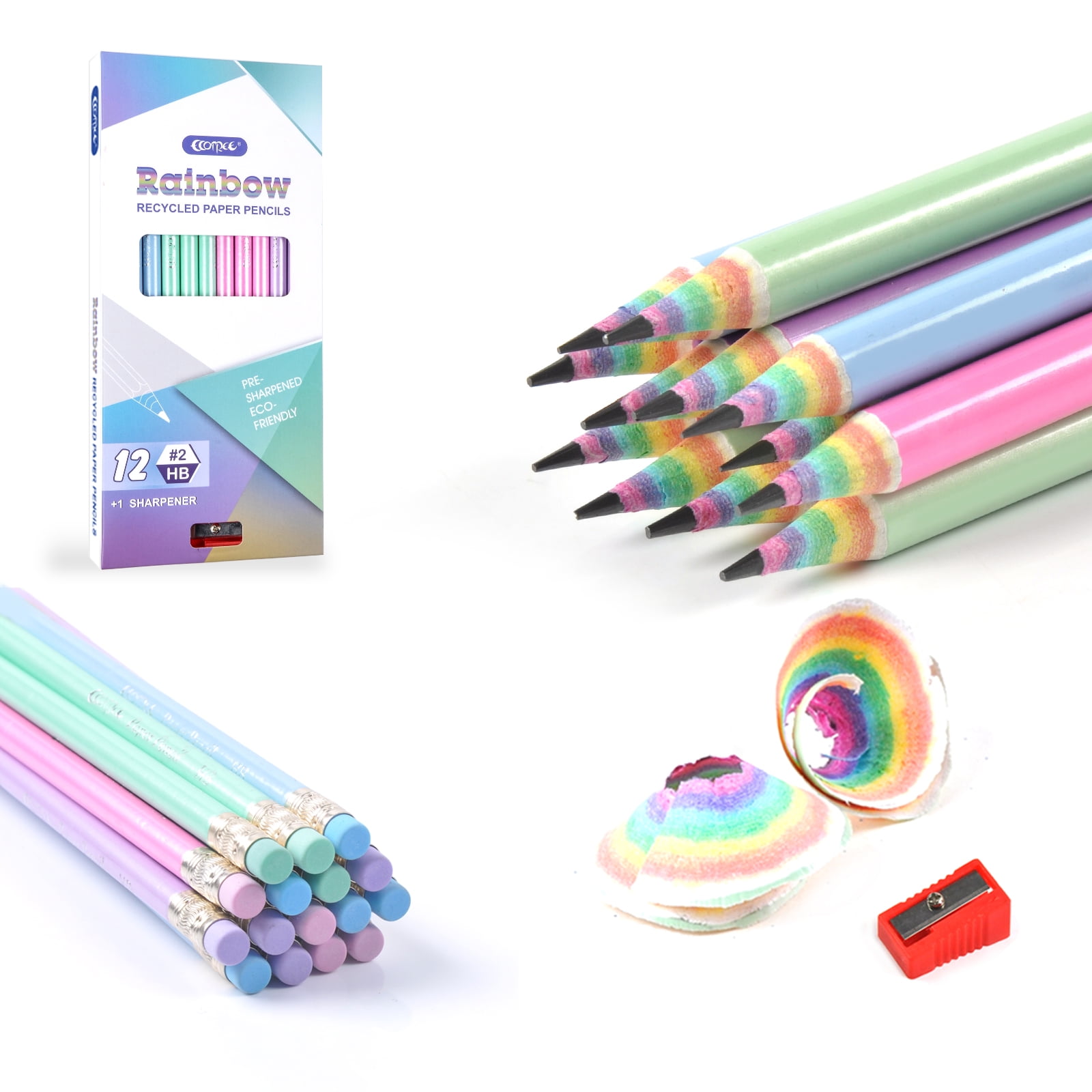 High Quality Glossy Pattern Sharpened Erasable 12PCS Color Pencil Top with  Eraser - China Pattern Nib Erasable Pencil, Available for Kids and Children