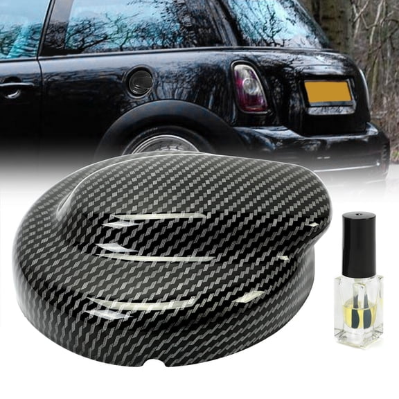 ECOTRIC Cap Sticker Round Smooth Carbon Fiber Car Gas Tank Cap Cover for MINI R50 R52 R53 R55 R56 Cooper S 2006-2014