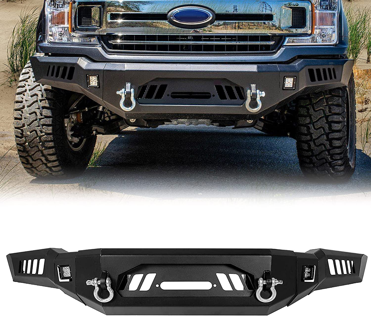 ECOTRIC Modular Front Bumper Compatible with 2018-2020 Ford F150 3-Piece 2 Packages