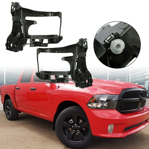 ECOTRIC Radiator Support Headlamp Lights Mounting Bracket Panel for 2013-2018 Dodge Ram 1500/2500/3500 2019-2020 Dodge Ram 1500 Classic (Pair)