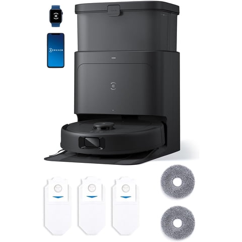 ECOVACS DEEBOT N30 OMNI CARE Robot Vacuum and Mop 10000Pa, ZeroTangle Technology, TruEdge Adaptive Edge Mopping, AUTO Mop Washing, Self Refilling, Auto-Mop Lifting