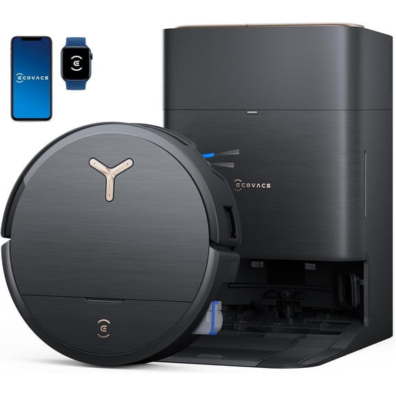 ECOVACS DEEBOT T80 Omni Robot Vacuum and Mop，18,000Pa Suction, OZMO™ Roller Real-Time Mop Washing，Self-Emptying