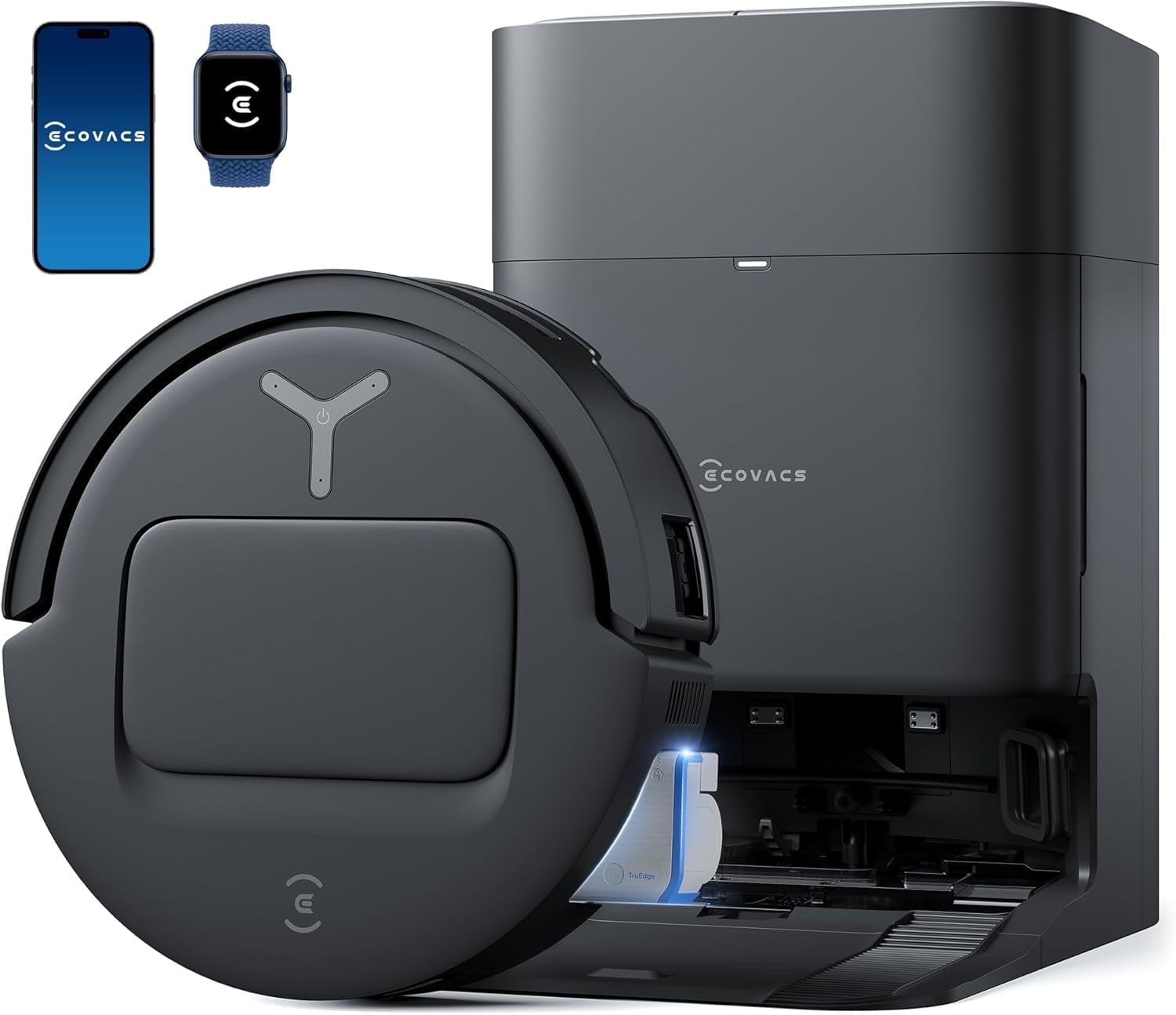 ECOVACS DEEBOT T80 Omni Robot Vacuum and Mop18,000Pa Suction, OZMO Roller Real-Time Mop WashingSelf-Emptying