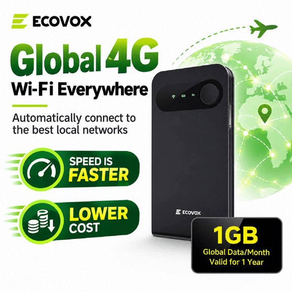 ECOVOX Mobile Hotspot 4G LTE Portable Router Long Battery Life