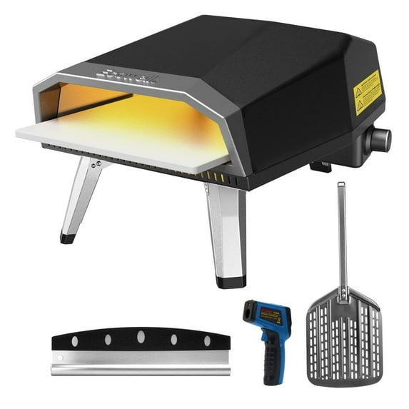 ECOWELL 12-inch Gas-Powered Outdoor Portable Pizza Oven with Accessories