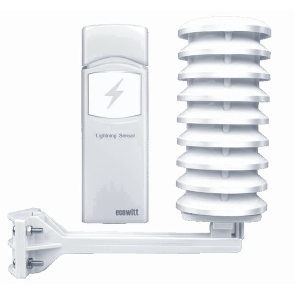 Ecowitt WH57 Wireless Lightning Detector with Solar Radiation Shield, Weather Monitoring Sensor Not for separate application