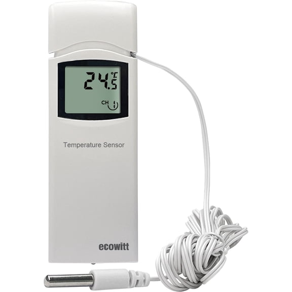 ECOWITT WN30 Wireless Multi-Channel Thermometer with 3 Meters / 10ft Waterproof Probe Sensor for Home, Garden, 915 MHz