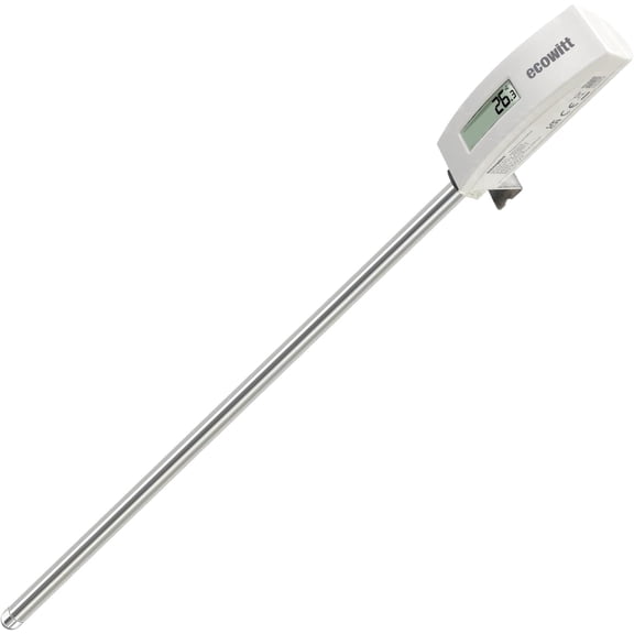 Ecowitt WN34S Soil Temperature Sensor with LCD Display, Waterproof Digital Soil Tester, 11.8-Inch Temperature Probe, 1 Count