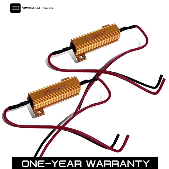 ECP-AUTOTEILE (2)6Ohm 50Watt LED Light Load Resistor LED Tail/Turn Signal Blinker Hyper Flash Kit for Most Signal or Brake Lights 7443, 1157, 3157, 4157, 1156, 7440, 3156