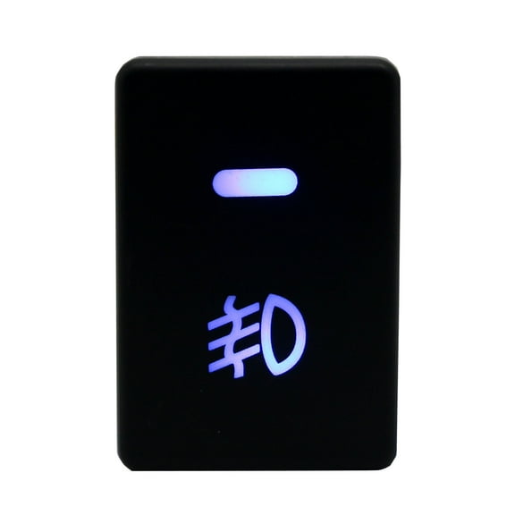 ECP-AUTOTEILE Factory Style 4Pole 12V On-Off Push Button Switches w/Custom Blue LED Indicator Lights 200 Series, Including Wiring Wire Harness Adapter, 32.5mmx22mm,LED Light, DRL,Fog Lights etc
