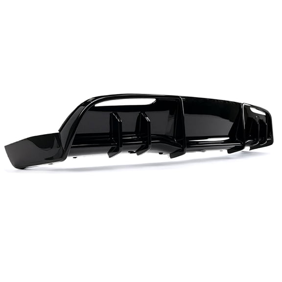 ECP-AUTOTEILE Rear Bumper Diffuser Compatible with Model Y EV Electric Vehicles 2020-2024 Performance Track-inspired Euro Fin Gloss Black Underbody Styling Kit