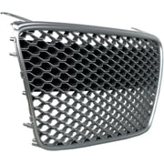 ECP-AUTOTEILE fit for 2007-2012 R8 GT 42 Gen1,MK1 Car K hlergrill Main Upper Grille Insert Gunmetal/Matte Silver Euro Hex Style