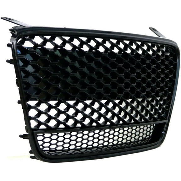 ECP-AUTOTEILE fit for 2007-2012 R8 Gen1,MK1, V8 V10 Car Grill Grille Insert w/Lower Small Hex Gloss Blacked-out Euro Hex Style