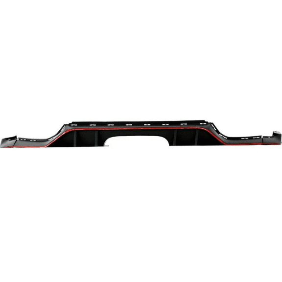 ECP-AUTOTEILE fit for 17-21 Civic Hatchback FK7 Car Rear Chin Bumper Diffuser Kit Red Trim/Black Textured