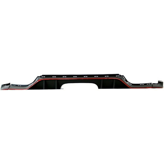 ECP-AUTOTEILE fit for 17-21 Civic Hatchback FK7 Car Rear Chin Bumper Diffuser Kit Red Trim/Black Textured