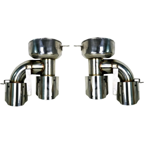 ECP-AUTOTEILE fit for 18-22 Accord X CV1 CV2 4DR Double-walled Quad End Exhaust Tip Pipe Chrome Clamp-on Design ACR